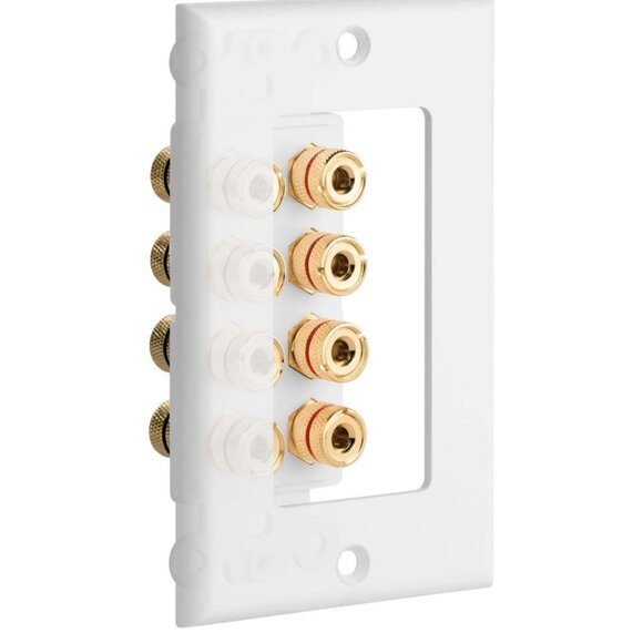 Fosmon (Quad Speaker) Home Theater Wall Plate - Gold Plated Copper Banana Bindin - Picture 3 of 8